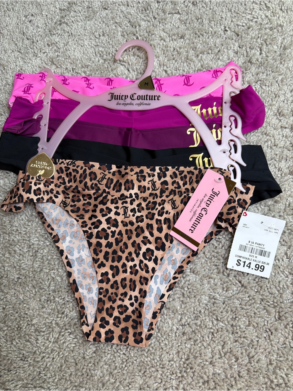 Juicy Couture Girls Bikini Pack - Hot Pink, Fuchsia, Black, Leopard
